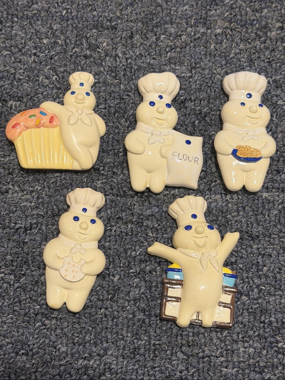 Doughboy Ceramic Magnet Set - Cream and Blue set 1